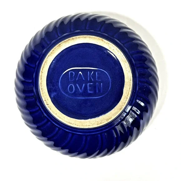 Vintage SAFE OVEN Stoneware Mixing Bowl Crock Cobalt Blue 9‎ inch - Picture 3 of 7